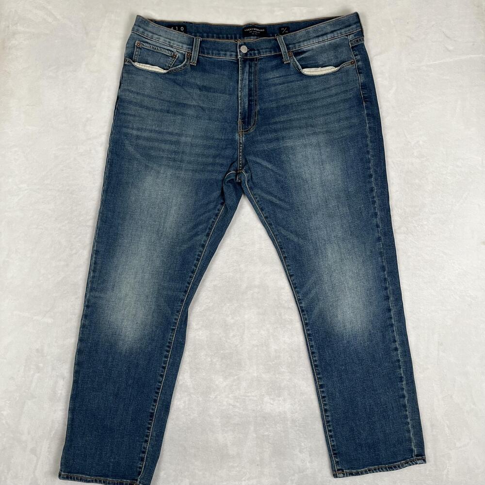 Lucky Brand 410 Athletic Slim Jeans Mens 38x30 Blue Tapered Denim Medium Wash